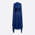 Royal blue long pleated dress